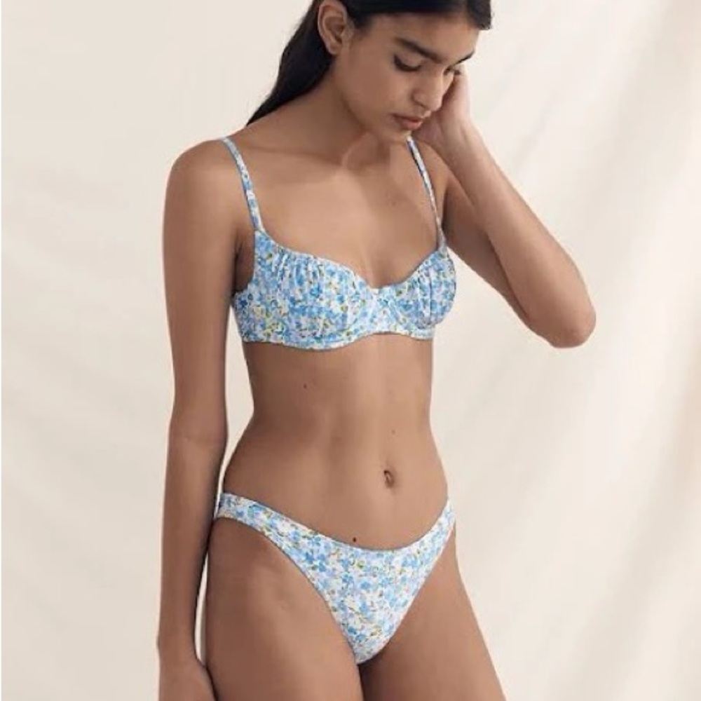 Free People Movement PEONY staple pant swimsuit bottom in bluebell